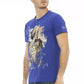 Chic Blue Tee with Elegant Front Print