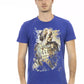 Chic Blue Tee with Elegant Front Print