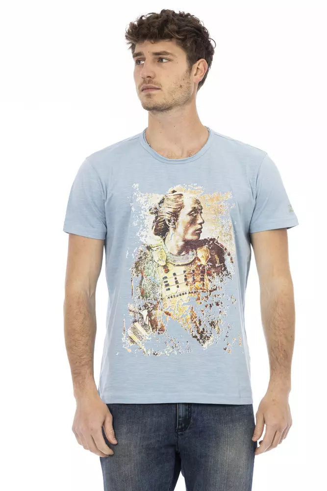 Elegant Light Blue Cotton Tee for Men