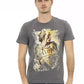 Sleek Gray Short Sleeve Round Neck Tee