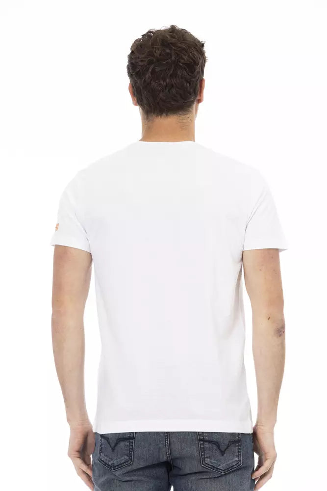 Elevated Casual White Tee with Graphic Accent