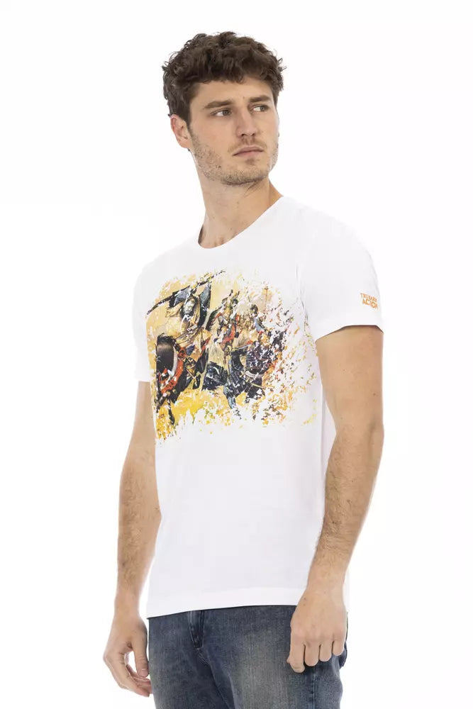 Elevated Casual White Tee with Graphic Accent