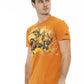 Elegant Orange Short Sleeve Round Neck Tee