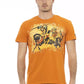 Elegant Orange Short Sleeve Round Neck Tee
