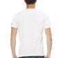 Elegant White Round Neck Tee with Front Print