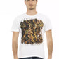 Elegant White Round Neck Tee with Front Print