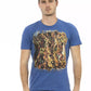 Sophisticated Blue Tee with Front Print