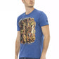 Sophisticated Blue Tee with Front Print