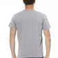 Chic Gray Short Sleeve T-Shirt with Unique Print