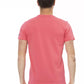Chic Pink Short Sleeve Tee with Unique Front Print