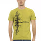 Chic Green Short Sleeve Tee with Front Print