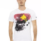 Sleek Summer White Tee with Graphic Print
