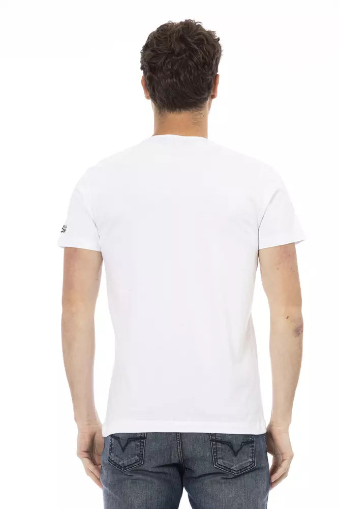 Sleek Summer White Tee with Graphic Print