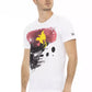 Sleek Summer White Tee with Graphic Print