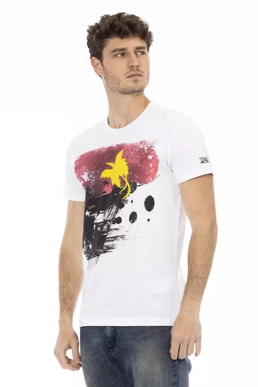 Sleek Summer White Tee with Graphic Print