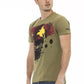 Sleek Green Short Sleeve Tee with Chic Print