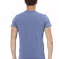 Chic Blue Short Sleeve Cotton-Blend Tee