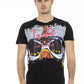Elevate Your Style: Bold Print Black Tee
