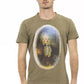 Emerald Green Cotton Tee with Front Print