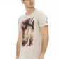 Beige Cotton Blend Tee for Men