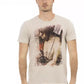 Beige Cotton Blend Tee for Men