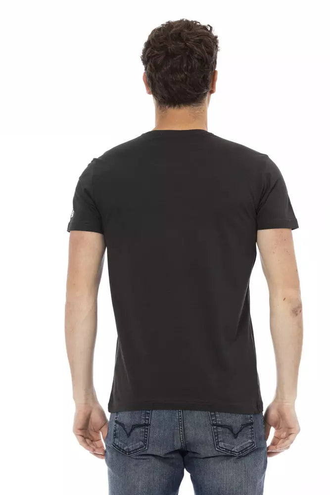 Sleek Black Print Tee - Casual Elegance Redefined