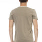 Vivid Green V-Neck Tee with Front Print