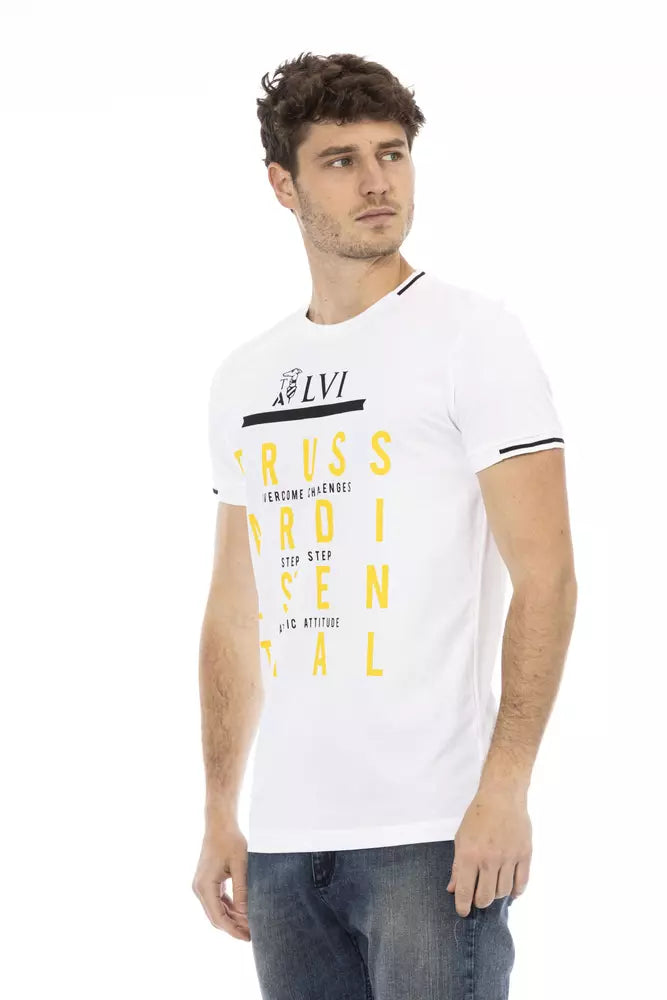 Elegant White Tee with Artful Front Print