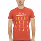 Sleek Orange Short Sleeve Round Neck Tee