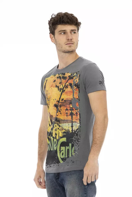 Elegant Gray Short Sleeve T-shirt