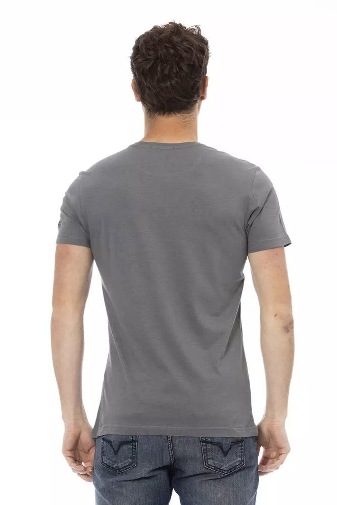 Elegant Gray Short Sleeve T-shirt