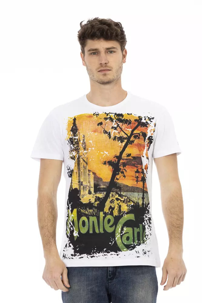 Elevated Casual White Tee with Graphic Print