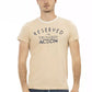 Beige Short Sleeve Tee with Chic Front Print