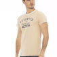 Beige Short Sleeve Tee with Chic Front Print