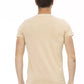 Beige Short Sleeve Tee with Chic Front Print