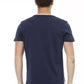Elegant Blue Tee with Artistic Front Print
