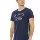Elegant Blue Tee with Artistic Front Print