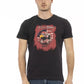 Sleek Round Neck Tee With Chic Front Print