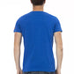 Sleek Blue Short Sleeve Round Neck Tee