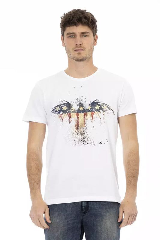 Elegant White Tee with Artistic Front Print