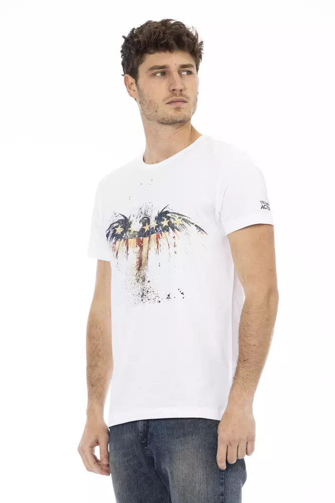 Elegant White Tee with Artistic Front Print