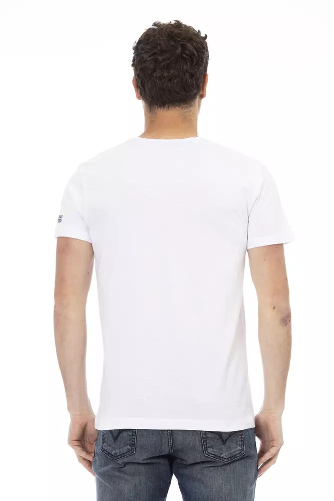 Elegant White Tee with Artistic Front Print