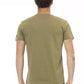 Elegant Green Tee with Artistic Front Print
