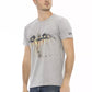 Elevated Casual Gray Tee with Unique Front Print