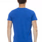 Elegant Blue Short Sleeve Tee with Front Print