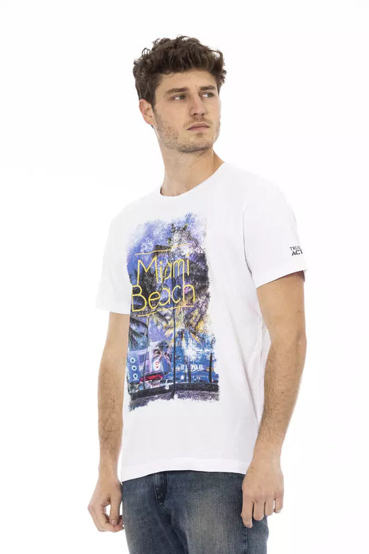 Elegant White Cotton Blend Tee for Men