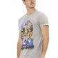 Elevated Casual Gray Tee with Sleek Print