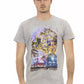 Elevated Casual Gray Tee with Sleek Print