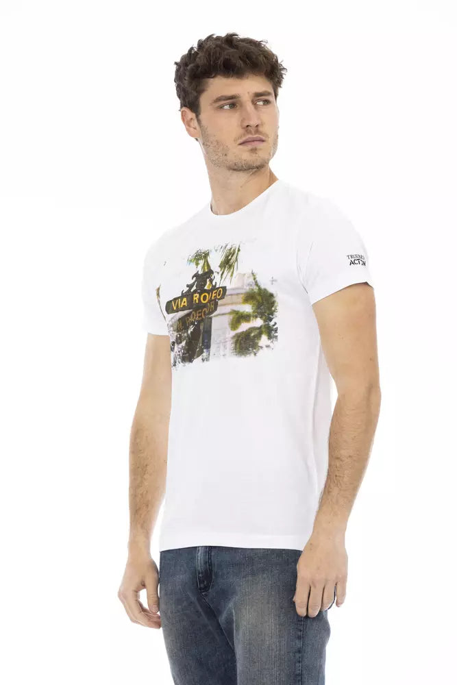 Elegant White Tee with Unique Print