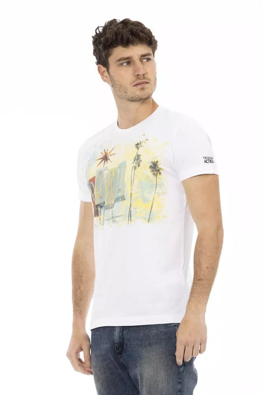 Elegant White Tee with Artistic Front Print